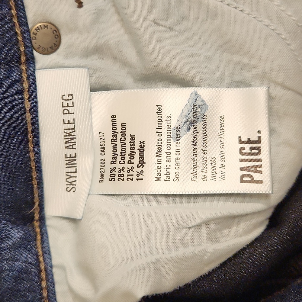 Paige jeans Skyline Ankle Peg women's 25 dark wash blue - Picture 8 of 14